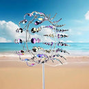 Unique and Magical Metal Windmill, 2Pcs Wind Spinners, 3D Wind Powered Kinetic Sculpture, Stainless Steel Wind Spinners, Wind Mill for Yard and Garden (2PCS-Colorful) by CozyNest Decor