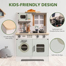 ROBOTIME Play Kitchen Set for Kids Toddlers, Wooden Kids Play Kitchen Playset with Real Lights & Sounds, Pretend Toddler Kitchen Gift for Girls Boys Age 3+ by TinyTreasures Baby Boutique