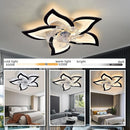 Low Profile Ceiling Fans with Lights,27.2” Black Modern Dimmable Flower Shape Ceiling Light Fan with Remote Control/app Control,Timing 6 Gear Speeds Fan Ceiling Lamp. by TinyTreasures Baby Boutique