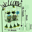 Frog Solar Light Garden Outdoor Decoration Swing Metal Stake Lamp with Welcome Sign Waterproof Patio Yard Decor Gifts-48 inch by CozyNest Decor