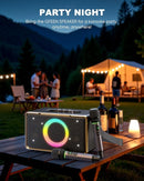 GFEEN Portable Bluetooth Speaker: 200W Peak, 15H Playtime, Wireless Speakers with Microphone, 5″ Subwoofer, Loud Sound, Light Show, Fast Charging for Outdoor, Party, Backyard(Gold with 2Mic) by TinyTreasures Baby Boutique