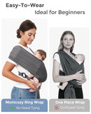 Momcozy Baby Carrier AirMesh - The Perfect Summer Water Sling for Newborns to Toddler 8-35 lbs - Cooling, Breathable and Lightweight Baby Wrap, Nice for Summer, Pool, Beach, Swimming, Charcoal Gray by TinyTreasures Baby Boutique