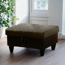 Ottoman Rectangular Storage Ottoman Bench, Flannel Footrest Stool Footstool with Lid for Living Room, Bedroom, Entryway, Taupe&Black, 35"x23.5"x17.5" by CozyNest Decor