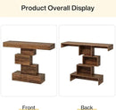 Tribesigns 42.5" Farmhouse Console Table, Narrow Wood Sofa Table Behind Couch with Geometric Base, Industrial Entryway Accent Table for Living Room, Hallway, Entrance (Rustic Brown) by CozyNest Decor