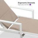 PURPLE LEAF Outdoor Chaise Lounge Set Adjustable Sunbathing Recliner with Armrest and Side Table for Poolside Beach Outside Patio Aluminum Chaise Lounger Khaki by GreenHaven Gardens