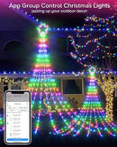 23FT Outdoor Decorations Waterfall String Lights for Valentines, Smart Romantic RGB Led Star Tree Lights DIY Preset Scenes App Remote Control Large Unique Yard Lights for Outside Patio Home by GreenHaven Gardens