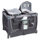 Baby Trend Nursery Center Travel Crib with Removable Rock-A-Bye Bassinet, Changing Table, Organizer, and Electronic Music Center and Nightlight, Robin by TinyTreasures Baby Boutique