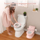 2-in-1 Toddler Potty Training Toilet - Larger Potty Chair & Detachable Training Seat for Boys & Girls Ages 1-3 with Flushing Sound, Wipes Storage, Toilet Paper Holder by TinyTreasures Baby Boutique