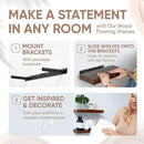 Homeforia Walnut 12 inch Floating Shelf, High End Solid Real Wood Small 12inch Floating Shelves for Wall Mounted, Dark Brown 12in Floating Shelves, Heavy Duty Bracket, 12 X 6.5 X 1.75 inches, Set of 3 by CozyNest Decor