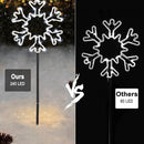 Snowflake Lights Outdoor, 5 Large Snowflake Christmas Pathway Lights Outdoor Christmas Decorations Yard Sidewalk Walkway Driveway Marker Stake, White by GreenHaven Gardens