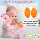 Fuzqq Baby Girl Toys 0-6 Months,Musical Stuffed Animal Plush Toy with Rattle,Soft Newborn Toy for 0 3 6 9 12 Months Girls,Baby Girl Gift,Pink by TinyTreasures Baby Boutique