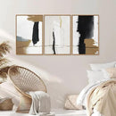 SIGNINART Black and White Abstract Framed Canvas Wall Art Set of 3, Beige Neutral Art Prints, Minimalist Modern Wall Decor for Living Room, Bedroom, Office,Above Couch 16"x24"x3 by CozyNest Decor
