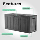 DRATO 75 Gallon Deck Box, Waterproof Resin Large Outdoor Storgae Box for Patio Furniture, Patio Cushions, Gardening Tools, Pool and Sports Supplies, Lockable by CozyNest Decor