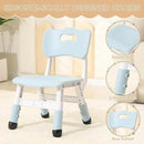 Height-Adjustable Kids Table and Chairs, 31.5''L x 23.6''W Toddler Table and 4 Chairs Set with Anti-Slip Foot Covers, Children Activity Table for Ages 2-10, Graffiti Desktop by CozyNest Decor
