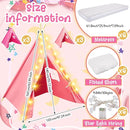 6 Pack Sleepovers Teepee Tent for Kids Bulk with Mattress Sheet Light,Natural Cotton Washable Indoor Play Tent for Birthday Slumber Party Girls Boys Pajama Movie Night Supplies(Pink, Rose Red) by TinyTreasures Baby Boutique