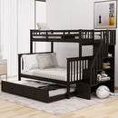 Bunk Bed With Twin Size Trundle, Storage And Guard Rail For Bedroom by HouseOfZazla