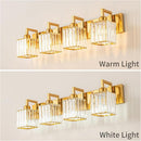 Modern Crystal Bathroom Vanity Light - 4-Lights Gold Brushed Brass Finish Wall Lamp by CozyNest Decor