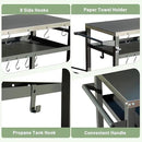 Domi 3-Shelf Outdoor Grill Table, Grill Cart Outdoor with Wheels, Pizza Oven and Food Prep Table, Blackstone with Stainless Steel Tabletop, BBQ Stand for Blackstone Griddle for Outside BBQ by CozyNest Decor