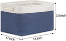 Bidtakay Storage Baskets Collapsible [3-Pack] Decorative Storage Bins with Cotton Rope Handles 15 X 11 X 9.5 Inch Organizing Baskets for Shelves Clothes Closet Navy Blue Baskets for Gifts Empty by TinyTreasures Baby Boutique