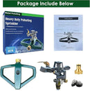 Heavy Duty Metal Pulsating Sprinkler for Yard - 360 Degree Roating Automatic Water Sprinkler for Lawn with Metal Base, Pulsating Impact Sprinklers for Large Area Covers Up to 85‘ Diameter by GreenHaven Gardens
