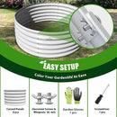 A ANLEOLIFE 2-Pack 4ft x 18” Tall Galvanized Raised Garden Beds Outdoor, Round Metal Planter Box for Planting Vegetables Flowers Herb, Anti-Rust & Easy-Setup, Antique White by GreenHaven Gardens