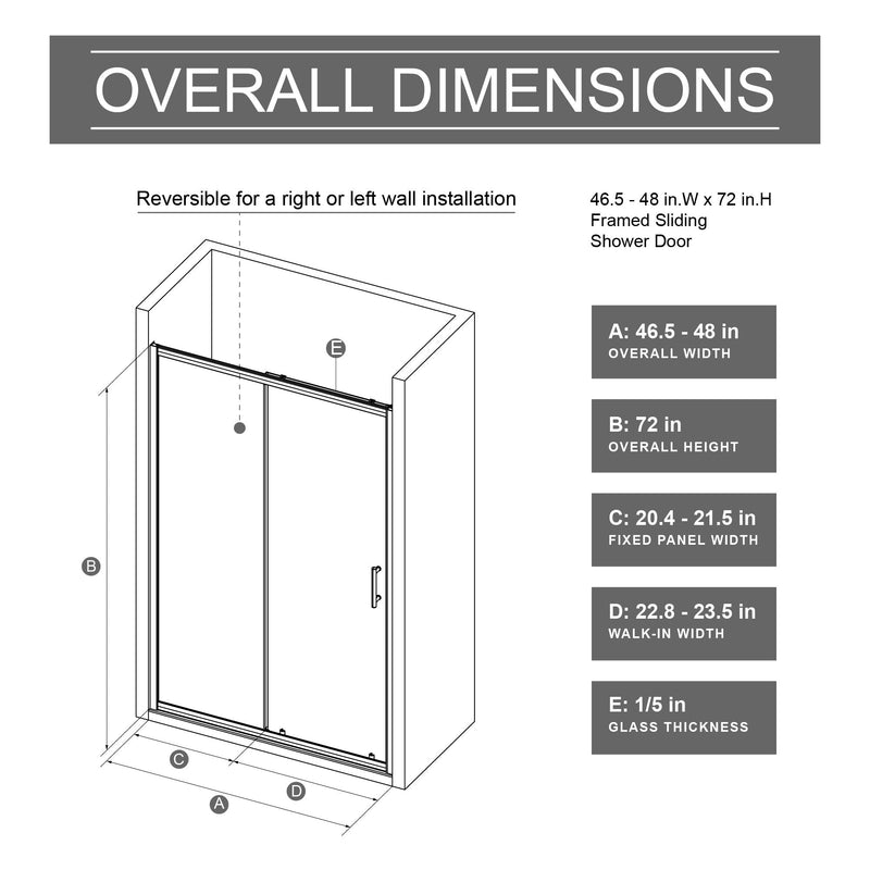 Single Sliding Shower Door With Handle - Chrome, photo 6 of 8