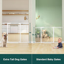 Cumbor 36" Extra Tall Baby Gate for Stairs, 29.7-54.2" Extra Wide Dog Gate for Doorways Hallways, Pressure Mounted Child Gate for Wide Opening, Auto Close Personal Safety for Babies and Pets, White by TinyTreasures Baby Boutique