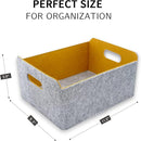 Welaxy Storage Baskets Collapsible Felt Storage bin Foldable Shelf Drawers Organizers for Kids Pet Toys magazine Books Clothes Closet Cabinet decluttering (Curry x 3) by TinyTreasures Baby Boutique