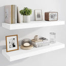 Marsmiles 30" Floating Shelves for Wall, Wooden Shelves with Invisible Brackets Set of 2, Rustic Farmhouse Wall Mounted Shelf for Kitchen Bathroom Living Room Study, White by CozyNest Decor