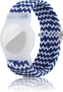 Kids Bracelet Compatible with AirTag, GPS Kid Tracker Holder Braided Wristband for Apple Air Tag, 2022 Upgraded Nylon Adjustable Anti Lost Airtag Watch Band for Kids Children Elders (White Blue) by TinyTreasures Baby Boutique