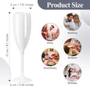 XUWAIDSGN Acrylic Champagne Flutes Toasting Glasses Unbreakable Mimosa Bar Reusable Wine Glasses Vintage Champagne Flutes Stemmed Drinking Cups 5.4 OZ for Christmas Birthday (100, white) by CozyNest Decor