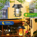 Solar Lanterns Outdoor Waterproof, Upgraded Flickering Flames Hanging Solar Lights for Outside with Wall Hooks, Halloween Decor Retro Metal Outdoor Lanterns Auto On/Off for Patio, Yard Decor by CozyNest Decor