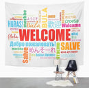 TOMPOP Tapestry World Welcome Word Cloud in Different Languages Conceptual Multilingual Home Decor Wall Hanging for Living Room Bedroom Dorm 50x60 Inches by CozyNest Decor