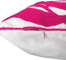Alysheer Farmhouse Floral Leaves Embroidered Decorative Throw Pillow Cover 18x18 inches, Boho Tufted Flowers Embroidery Pattern Chic Cotton Cushion Case for Couch Bed Sofa Living Room(Bright Hot Pink) by CozyNest Decor