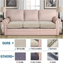 H.VERSAILTEX Super Stretch Individual Seat Cushion Covers - Sofa & Couch Cushion Slipcover Sets - Thick Jacquard Textured Twill Fabric (3 Piece, Island Fossi) by CozyNest Decor