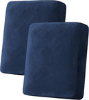 H.VERSAILTEX Velvet Stretch Couch Cushion Cover Plush Cushion Slipcover for Chair Loveseat Sofa Cushion Furniture Protector Seat Cushion Sofa Cover (2 Piece Medium Sofa Cushion Covers, Navy) by CozyNest Decor
