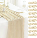 Sioloc 10 Pack Beige Cheesecloth Table Runner Fall Autumn Decor for Home 10ft Table Cloth for Tea Wedding Birthday Party Baby Bridal Shower Halloween Thanksgiving by CozyNest Decor