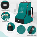 RAINSMORE Padded Car Seat Travel Bag for Airplane Heavy Duty Car Seat Backpack for Air Travel Baby Carseat Cover Bags for Airport Large Car Seats Carrier Fits Car Seats & Booster Seats, Green by TinyTreasures Baby Boutique