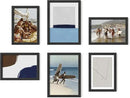 HAUS AND HUES Black Oak Wood Gallery Wall Tabletop Frames Made with Real American Oak and Shatter-free Plexiglass - Set of 6 (Four 4x6, Two 5x7, Framed Black) by CozyNest Decor