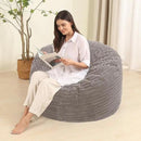 3FT Memory Foam Bean Bag Chair for Adults/Teens, Bean Bag Sofa with Fluffy Removable Cover, for Living Room Bedroom, Grey by CozyNest Decor
