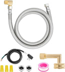 Roastove Universal Dishwasher Installation Kit,4 Ft Stainless Steel Dishwasher Hose,Burst Proof Water Supply Line with 3/8" Compression Connections by CozyNest Decor