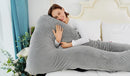 Meiz Pregnancy Pillow, U Shaped Full Body Pillow, Pregnancy Pillows for Sleeping, Maternity Pillow for Pregnant Women with Removable Velvet Cover (60 Inch, Gray) by TinyTreasures Baby Boutique