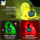 Alarm Clock for Kids with Night Light, Sleep Training Clock Time to Wake Clock, Rechargeable Silicone Light for Bedroom, Perfect Sleep Companion for Boys Girls，Blue Elephant by TinyTreasures Baby Boutique