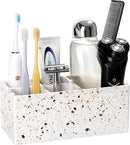 Luxspire Toothbrush Holder for Bathroom, 5 Slots Bathroom Counter Organizer Toothbrush and Toothpaste Holder, Bathroom Accessories for Restroom Bathroom, Terrazzo by CozyNest Decor
