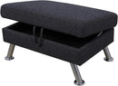 Ottoman Rectangular Storage Ottoman Bench, Flannel Footrest Stool Footstool with Lid for Living Room, Bedroom, Entryway, Dark Gray, 35"x24"x18" by CozyNest Decor