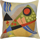 Kandinsky Abstract Pillow Cover - Original | Modern Toss Pillows Modern Chair Cushion Contemporary Pillowcase Farmhouse Chair Cushion Couch Handmade Wool Size 18x18 by CozyNest Decor
