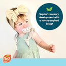 RaZbaby RaZberry Silicone Teether Pacifier – Teething Relief for Infants 3m+, Food-Grade, BPA-Free, Hands-Free, Natural Berrybumps Fruit Texture for Sensory Development, Freezable 2-Pack, Blue & Grey by TinyTreasures Baby Boutique
