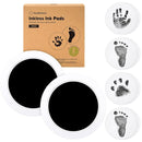 2-Pack Round Inkless Baby Hand and Footprint Kit - Mess Free Ink Pad for Newborn Keepsake, Dog Nose & Paw Print Kit, Clean Touch Ink Pad for Baby Hand & Footprints,Ideal New Mom Gifts (Jet Black) by TinyTreasures Baby Boutique