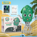 Dancing Octopus Toy Electric Crawling Baby Toy with Lights & Music Tummy Time Octopus Toy | DIY Expressions, Obstacle Avoidance | for Boys and Girls Party Gift Birthday, Christmas (Green) by TinyTreasures Baby Boutique