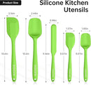 Barsone 5-Piece Silicone Spatula Set（ Heat Resistant 446°F Food Grade BPA Free, Nonstick Cookware Safe Dishwasher Safe Kitchen Tools for Baking, Cooking, Stirring, Green） by CozyNest Decor